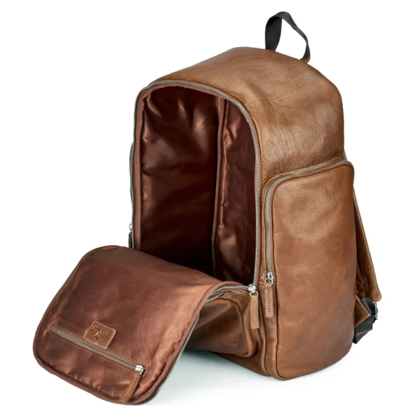 CALIFORNIA TAN LEATHER BACKPACK - Image 11