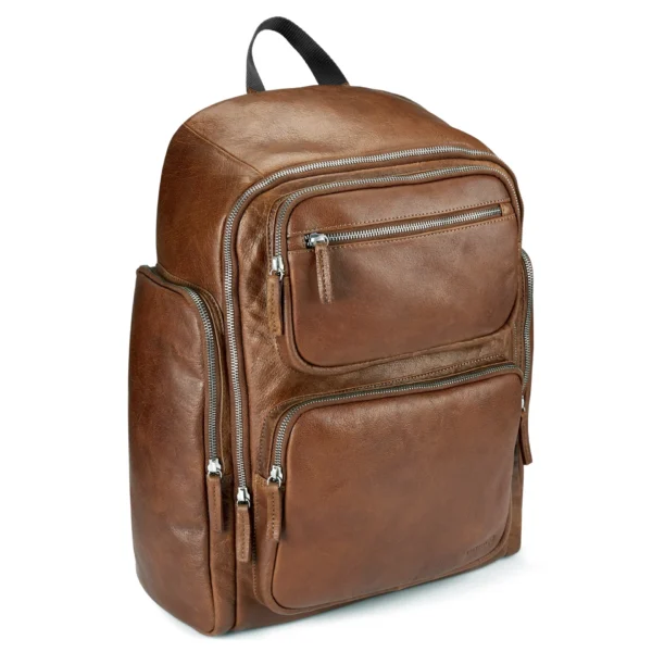 CALIFORNIA TAN LEATHER BACKPACK - Image 3