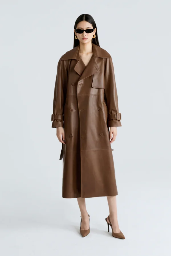 Leather Trench Coat - Image 2