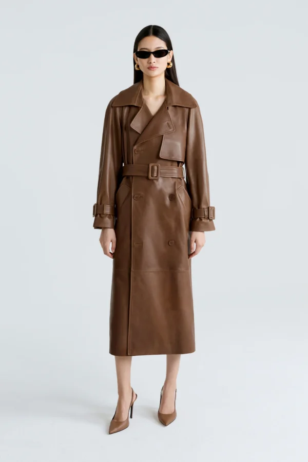 Leather Trench Coat - Image 3