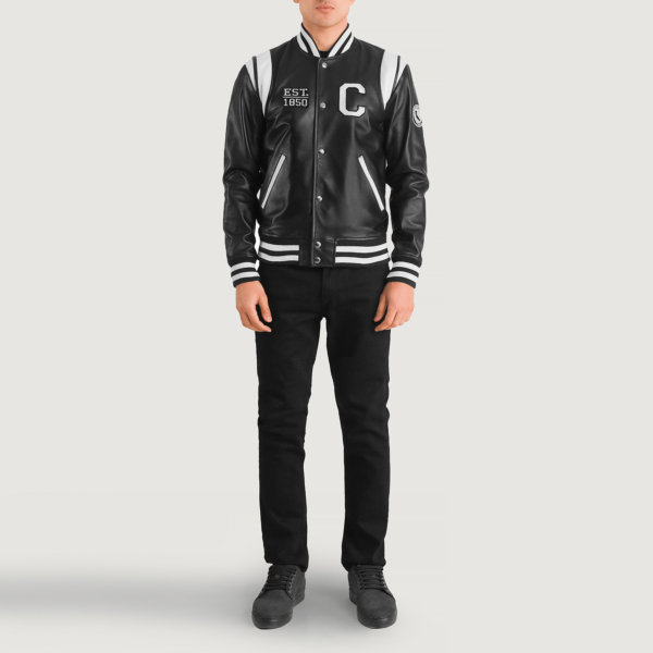 Liberte USA Black Leather Varsity Jacket - Image 9