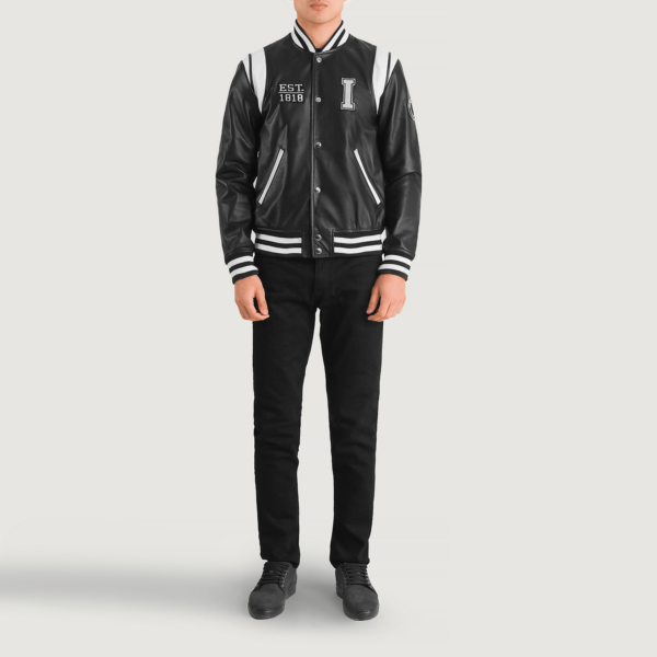 Liberte USA Black Leather Varsity Jacket - Image 10