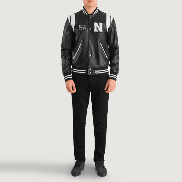 Liberte USA Black Leather Varsity Jacket - Image 11