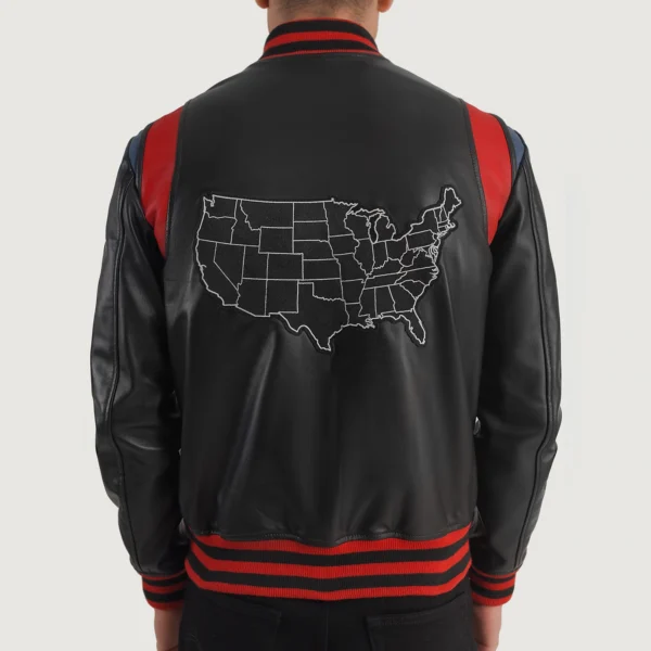 Liberte USA Black Leather Varsity Jacket - Image 7