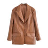 WOMEN LEATHER BLAZER JACKET