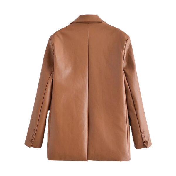 WOMEN LEATHER BLAZER JACKET - Image 2
