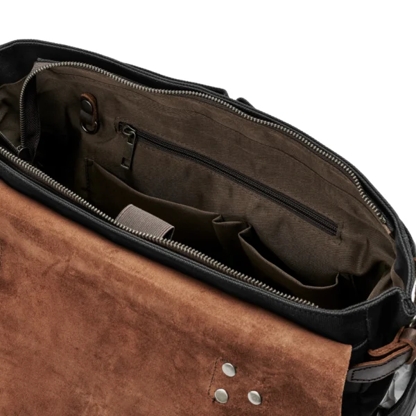 BLACK VINTAGE-STYLE MESSENGER BAG - Image 12