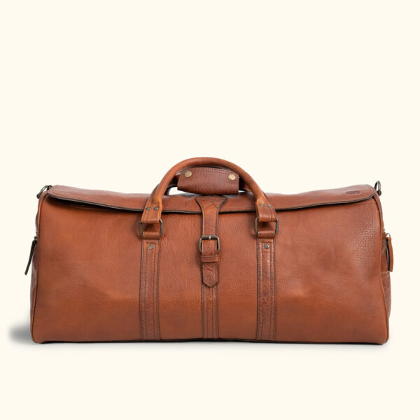 MEN LEATHER WEEKEND BAG /TRAVEL DUFFLE GYM GENUINE - Image 6