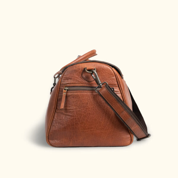 MEN LEATHER WEEKEND BAG /TRAVEL DUFFLE GYM GENUINE - Image 5