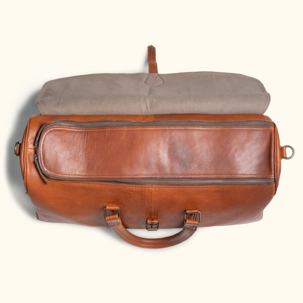 MEN LEATHER WEEKEND BAG /TRAVEL DUFFLE GYM GENUINE - Image 3