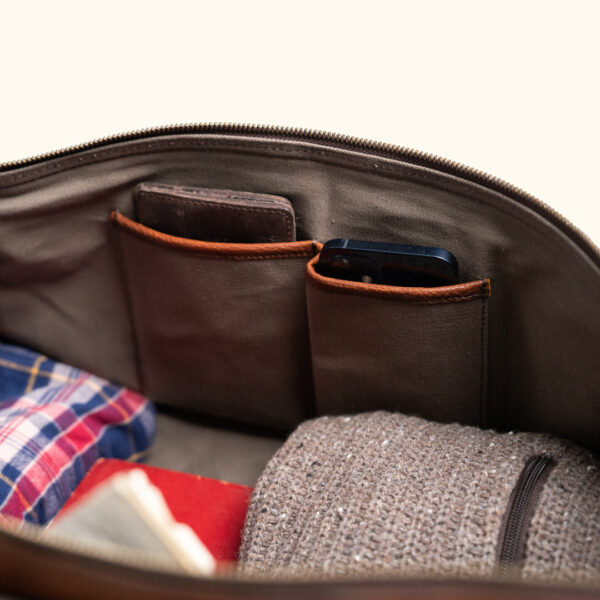 MEN LEATHER WEEKEND BAG /TRAVEL DUFFLE GYM GENUINE - Image 7