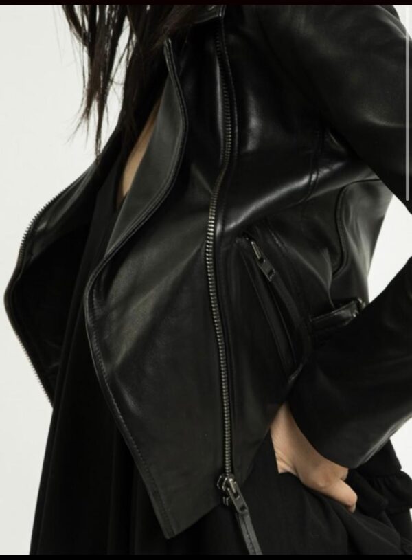 Ladies Biker Leather Jacket - Image 6