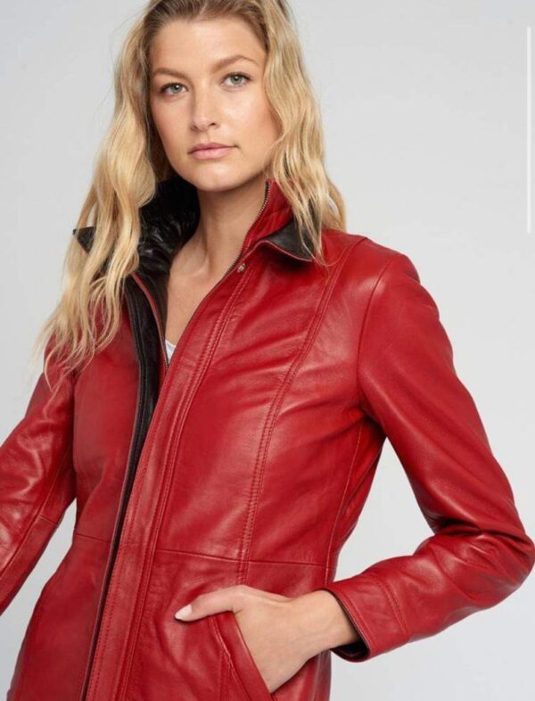 Trendy Women's Leather Jacket - Image 6