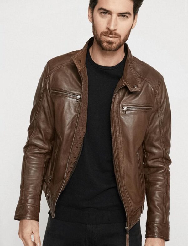 Men's Stylish Brown Hoodie Jacket