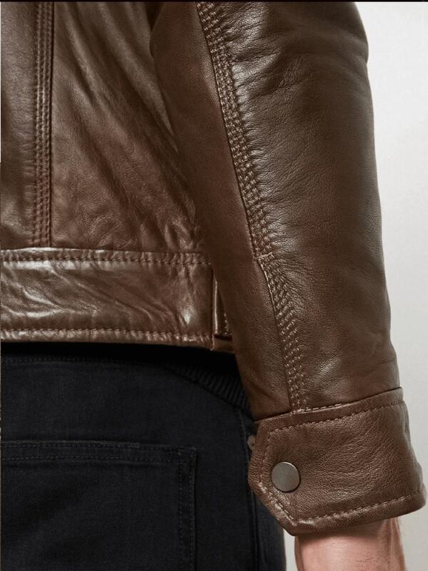 Men's Stylish Brown Hoodie Jacket - Image 6