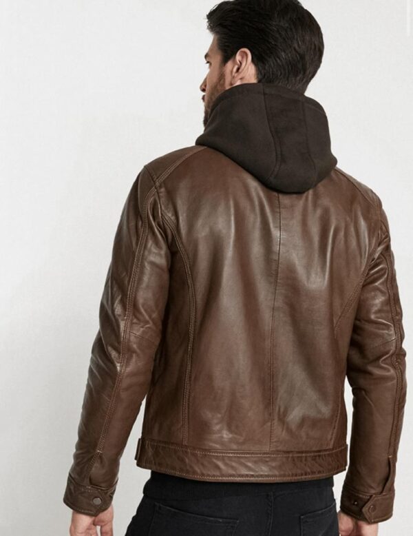 Men's Stylish Brown Hoodie Jacket - Image 7